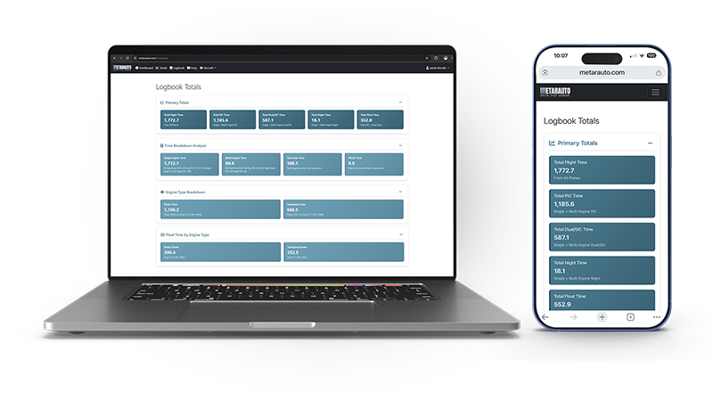 METAR AUTO PILOT LOGBOOK MOCKUP